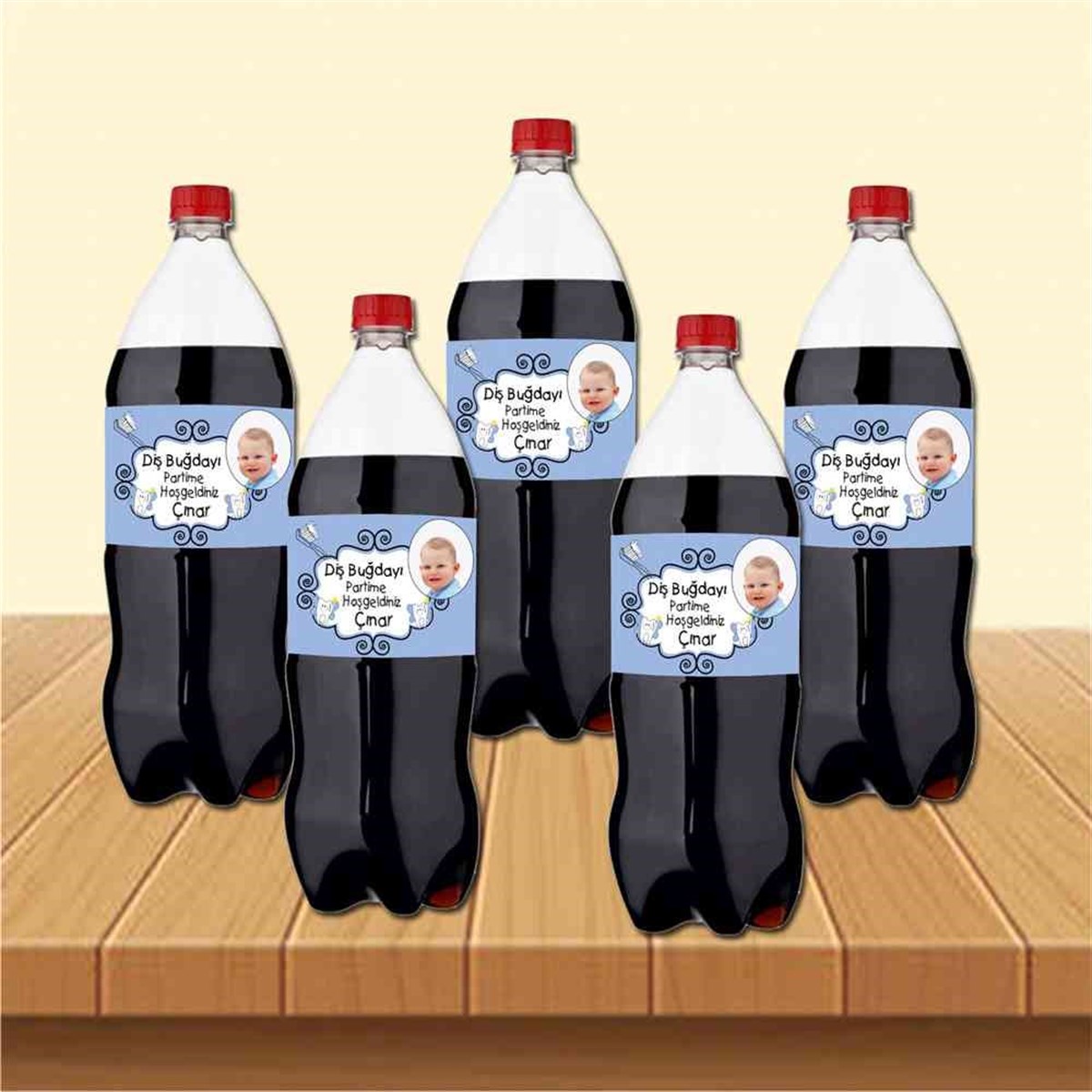 Diş Buğdayı Diş ve çocuk Pembe Parti Cola Şisesi Bandı 
