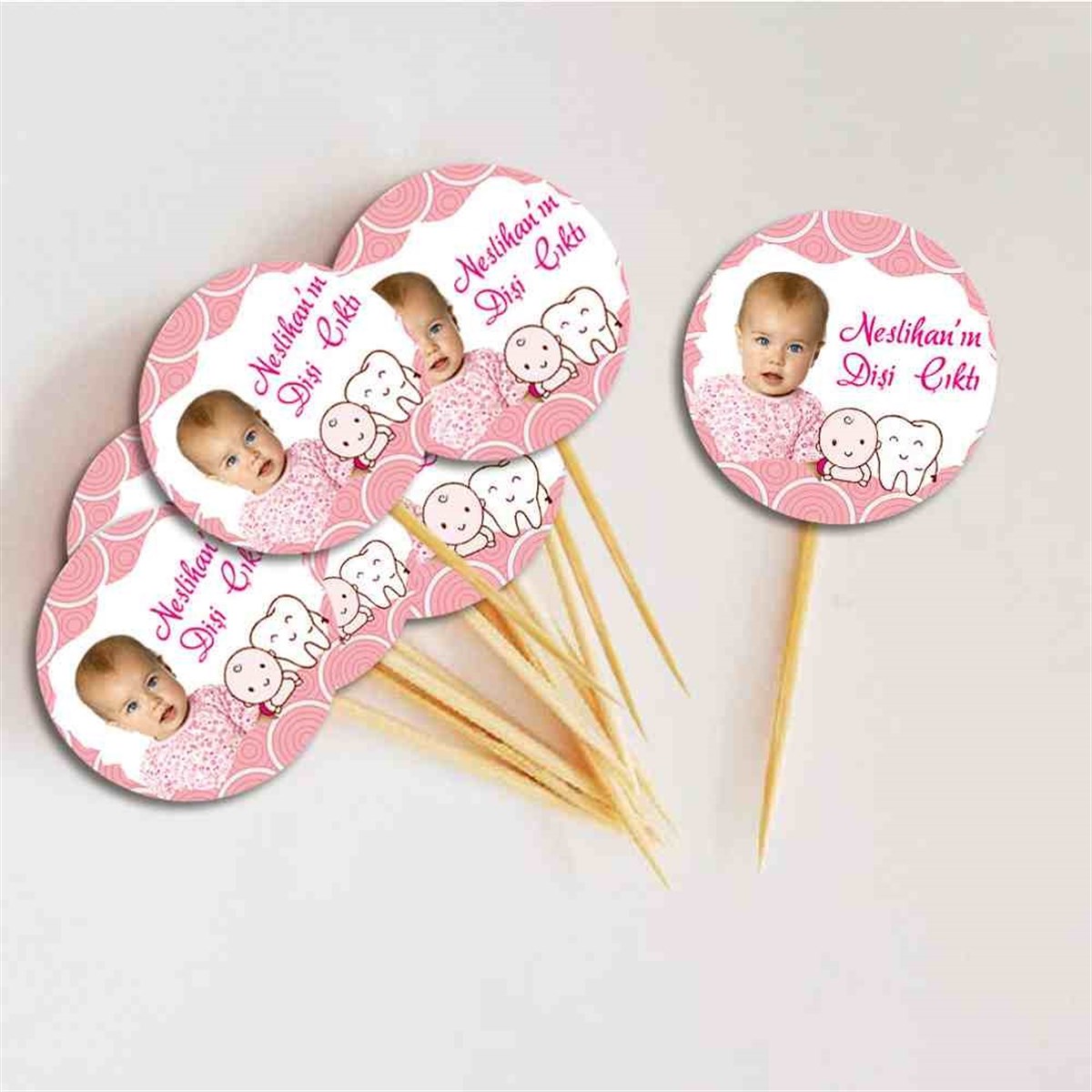 Diş Buğdayı Diş ve çocuk Pembe Parti Cupcake Kurdanı 
