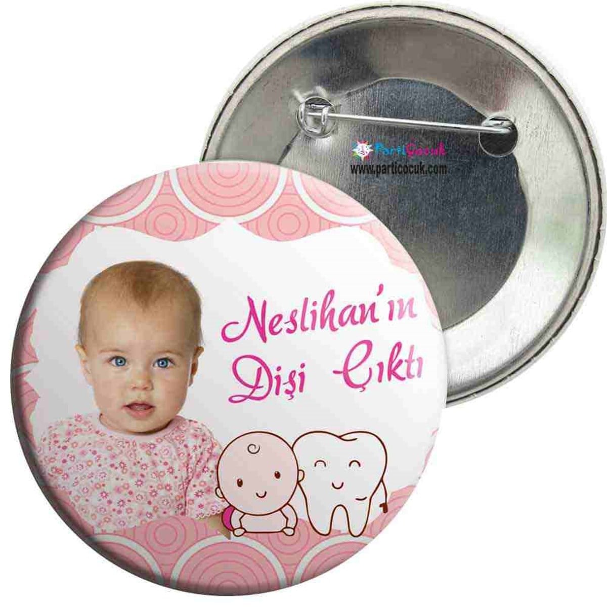 Diş Buğdayı Diş ve çocuk Pembe Parti İğneli Rozet 