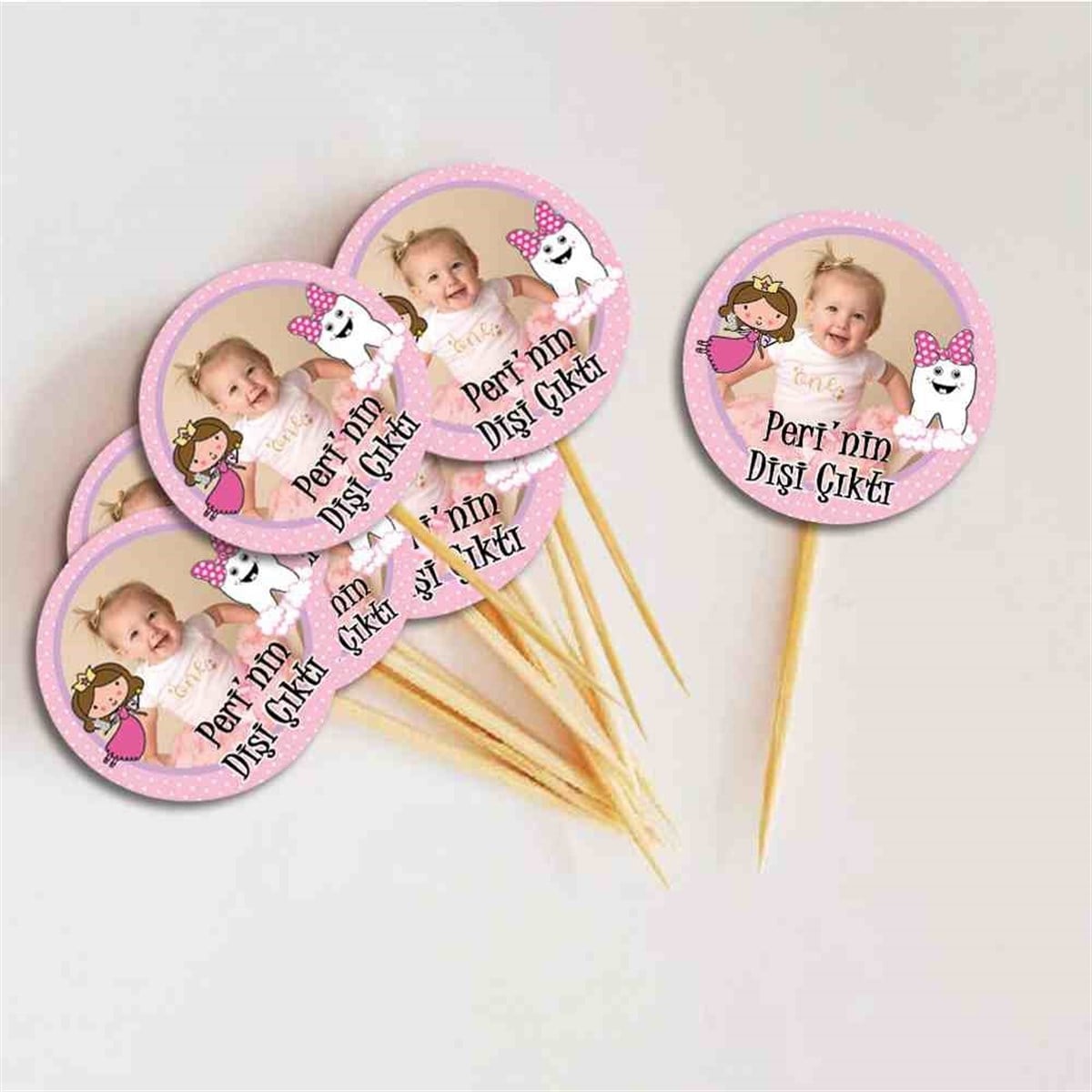 Diş Buğdayı Fiyonklu Pembe Diş Cupcake Kurdanı 