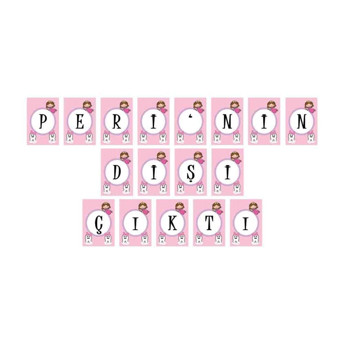 Diş Buğdayı Fiyonklu Pembe Diş Harf Banner 