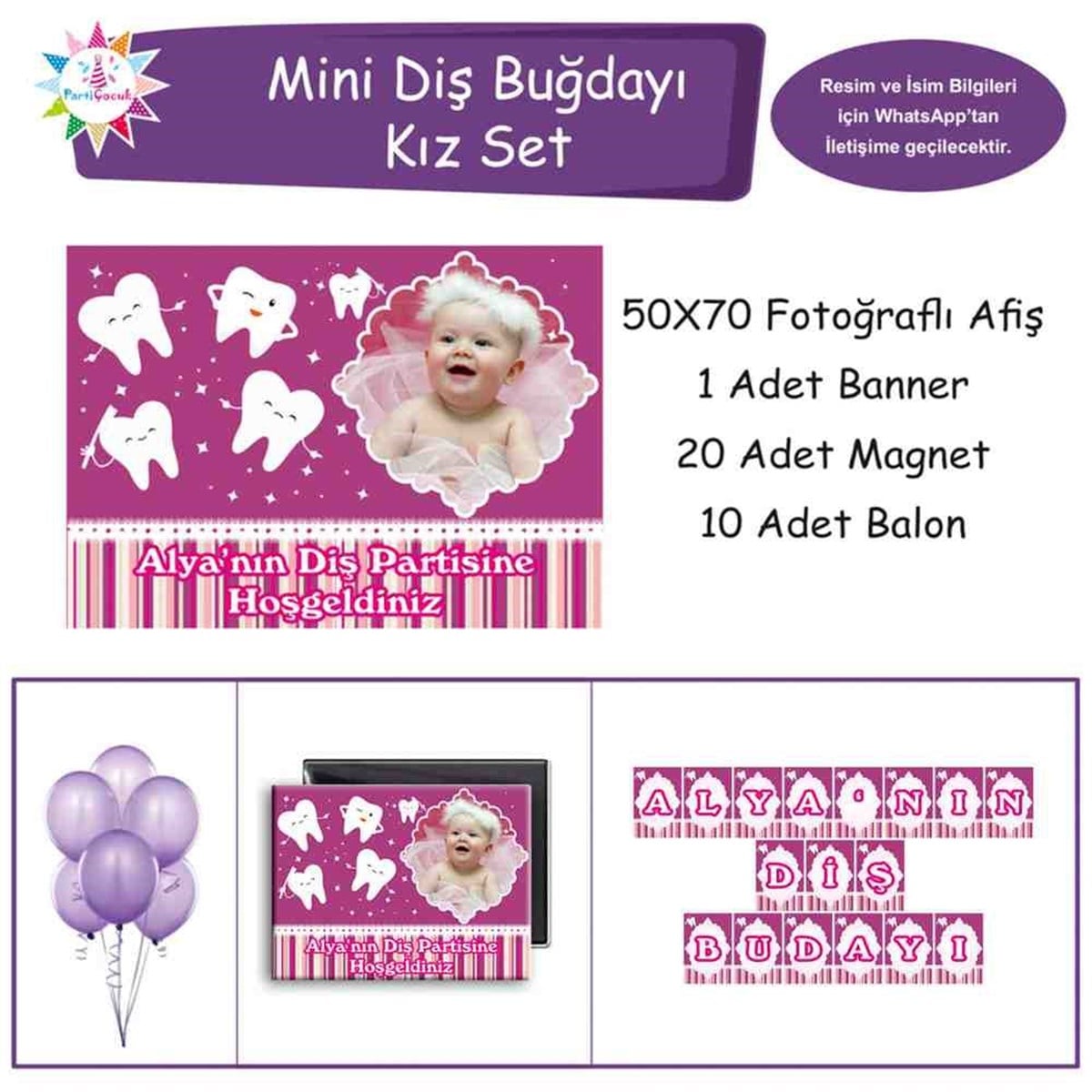 Diş Buğdayı Fiyonklu Pembe Diş Mini Set 
