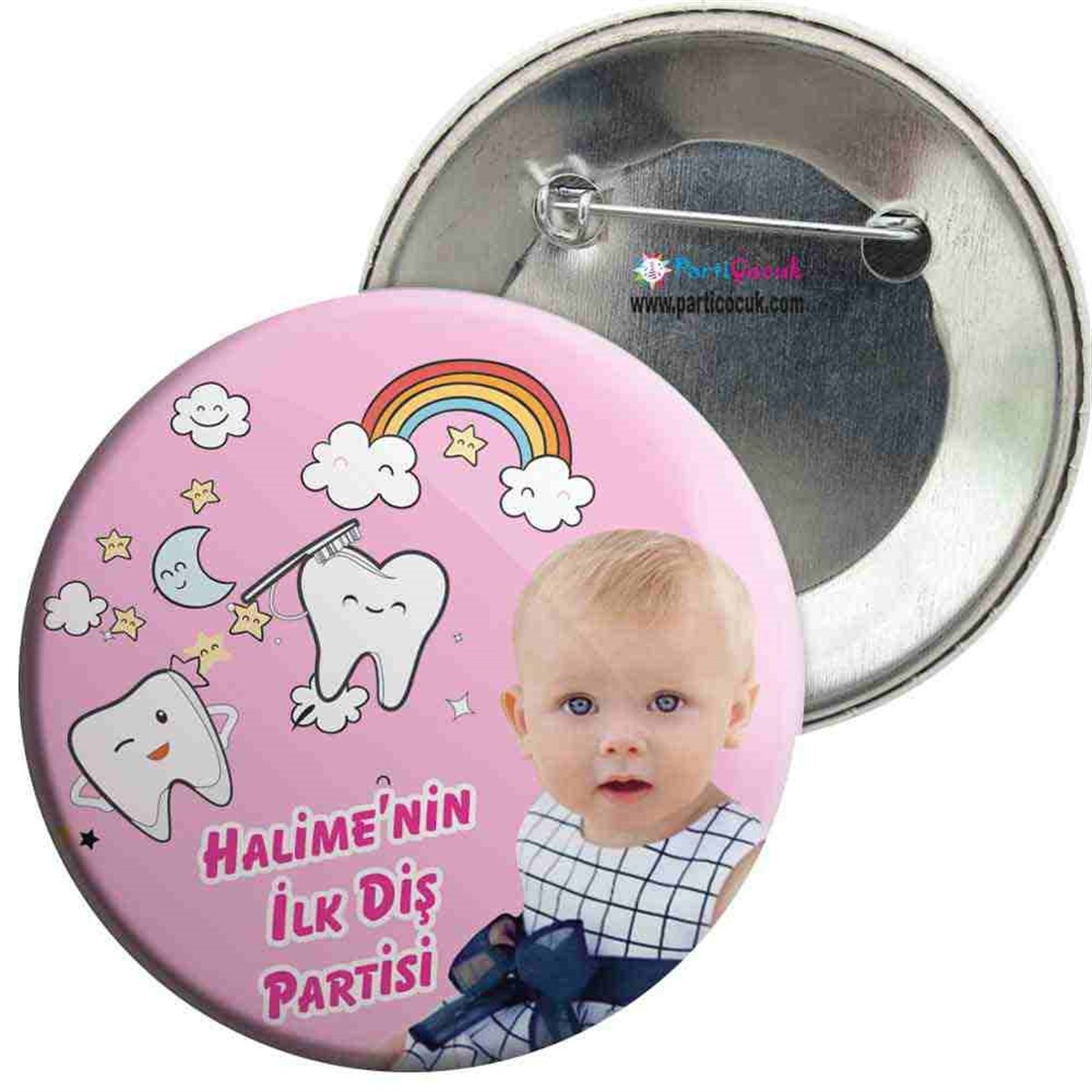 Diş Buğdayı Gökkuşağı ve Dişli İğneli Rozet 