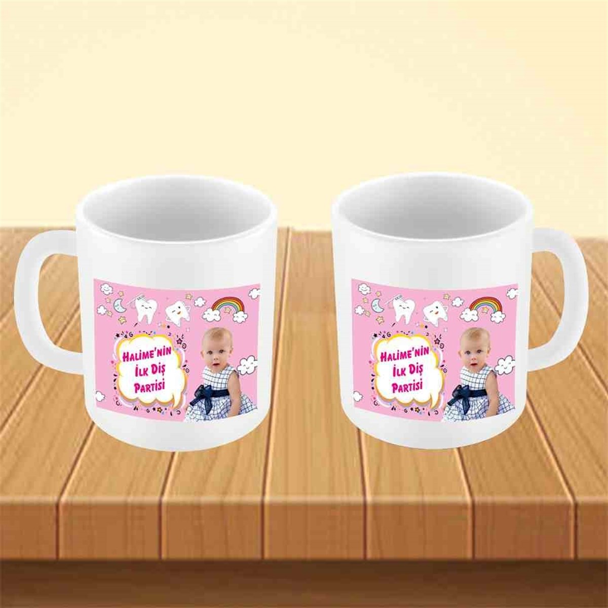 Diş Buğdayı Gökkuşağı ve Dişli Kupa Bardak Mug 