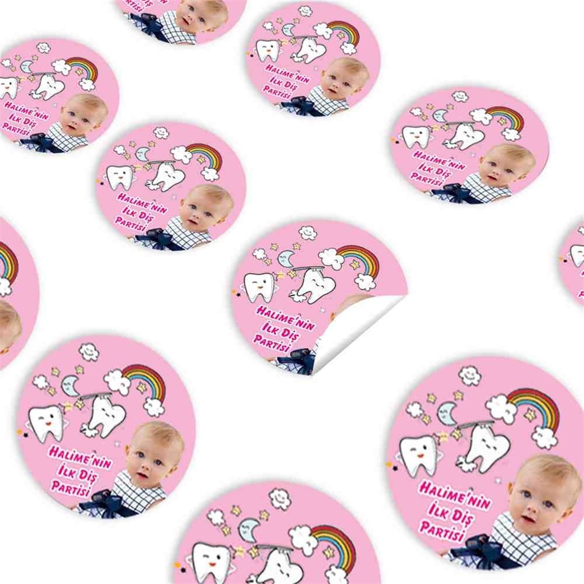 Diş Buğdayı Gökkuşağı ve Dişli Sticker 30 Adet 