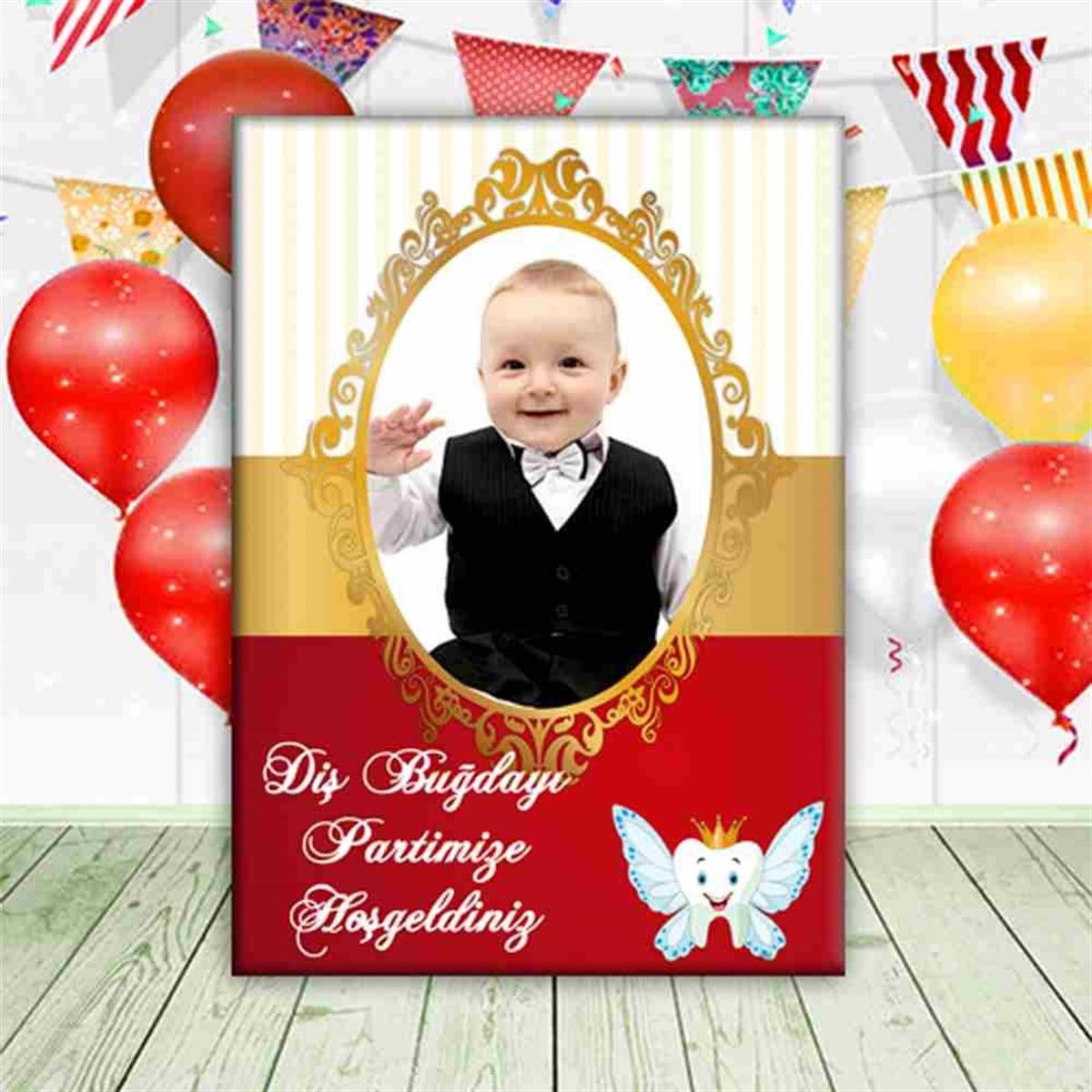 Diş Buğdayı Gold Kırmızı Melek Dişli Ayaklı Pano 