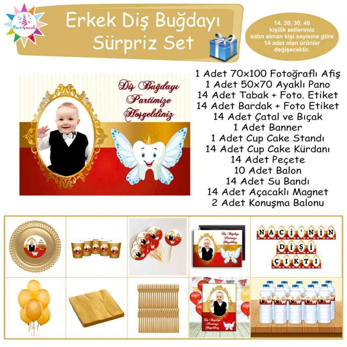 Diş Buğdayı Gold Kırmızı Melek Dişli Süpriz Set 