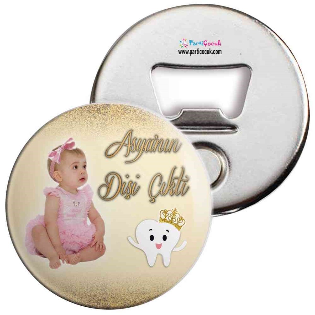 Diş Buğdayı Gold Taçlı Parti Seti Açacaklı Magnet 