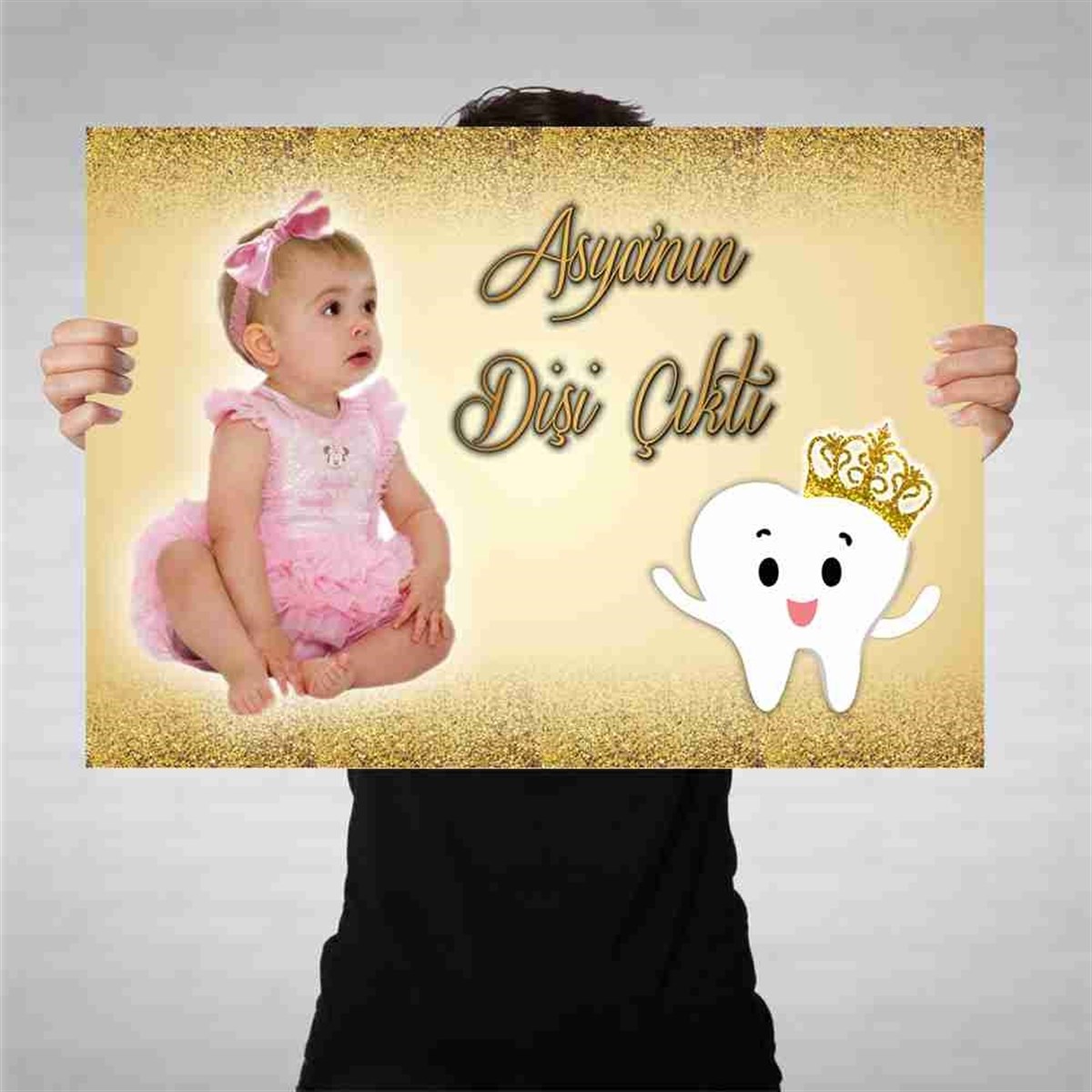 Diş Buğdayı Gold Taçlı Parti Seti Bez Afiş 