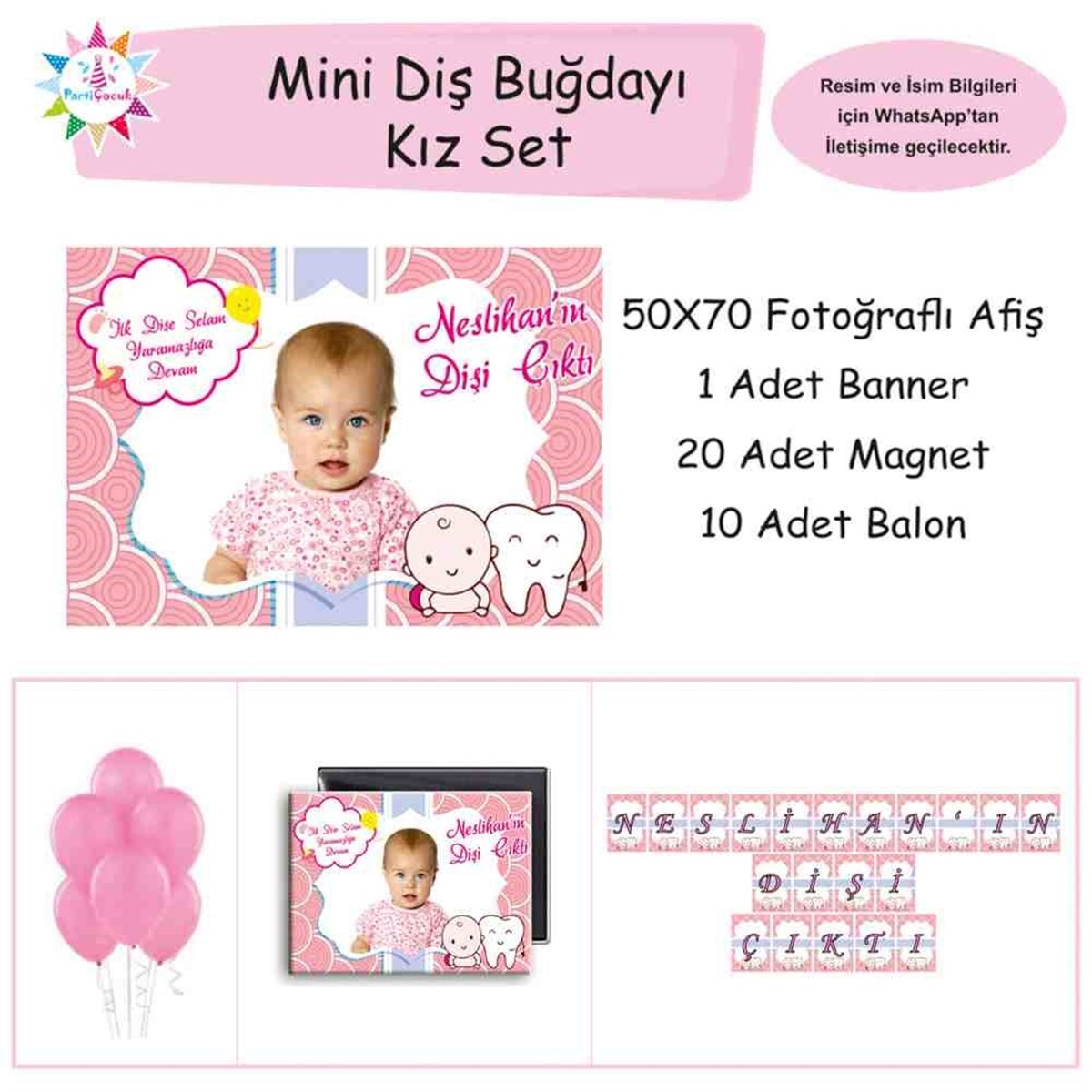 Diş Buğdayı Gold Taçlı Parti Seti Mini Set 