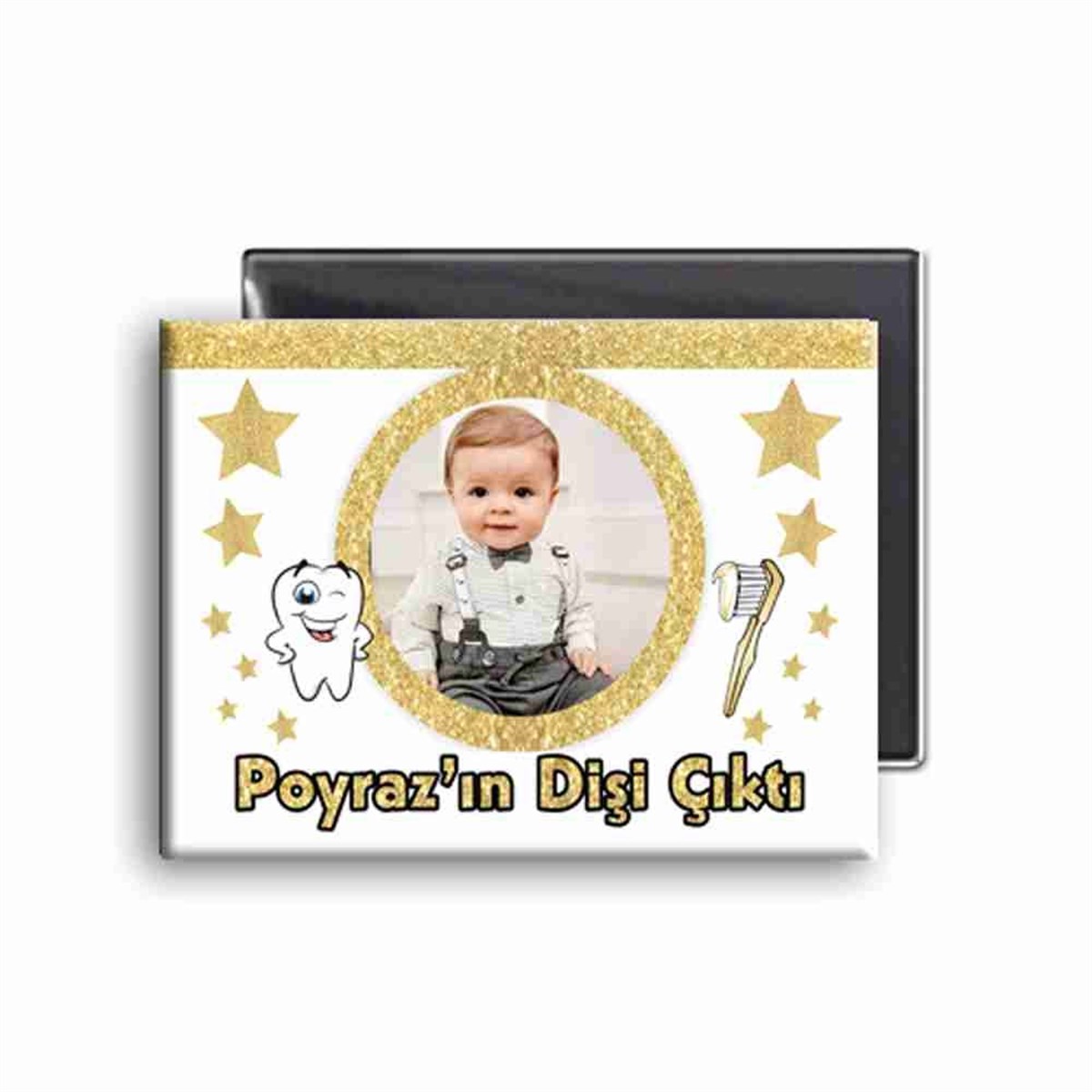 Diş Buğdayı Gold Yıldızlı Diş Buzdolabı Magneti 