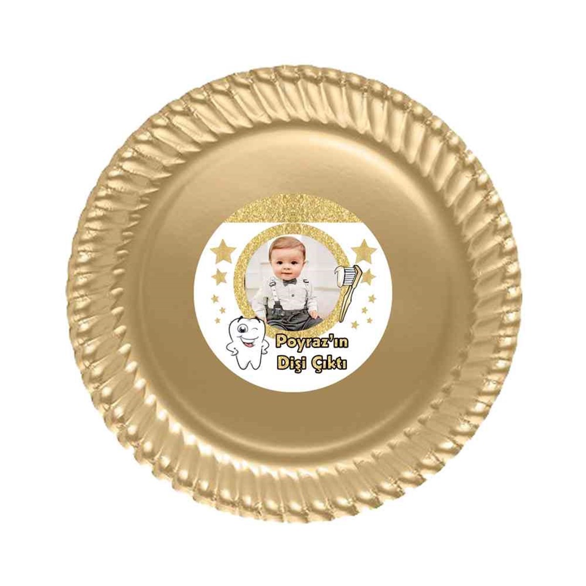 Diş Buğdayı Gold Yıldızlı Diş Etiketli Tabak 