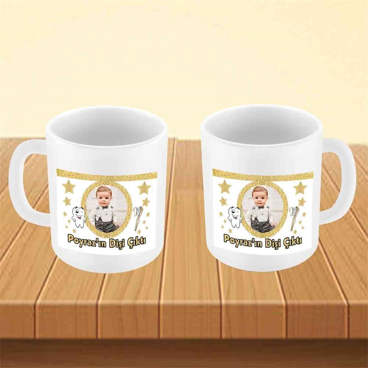 Diş Buğdayı Gold Yıldızlı Diş Kupa Bardak Mug  