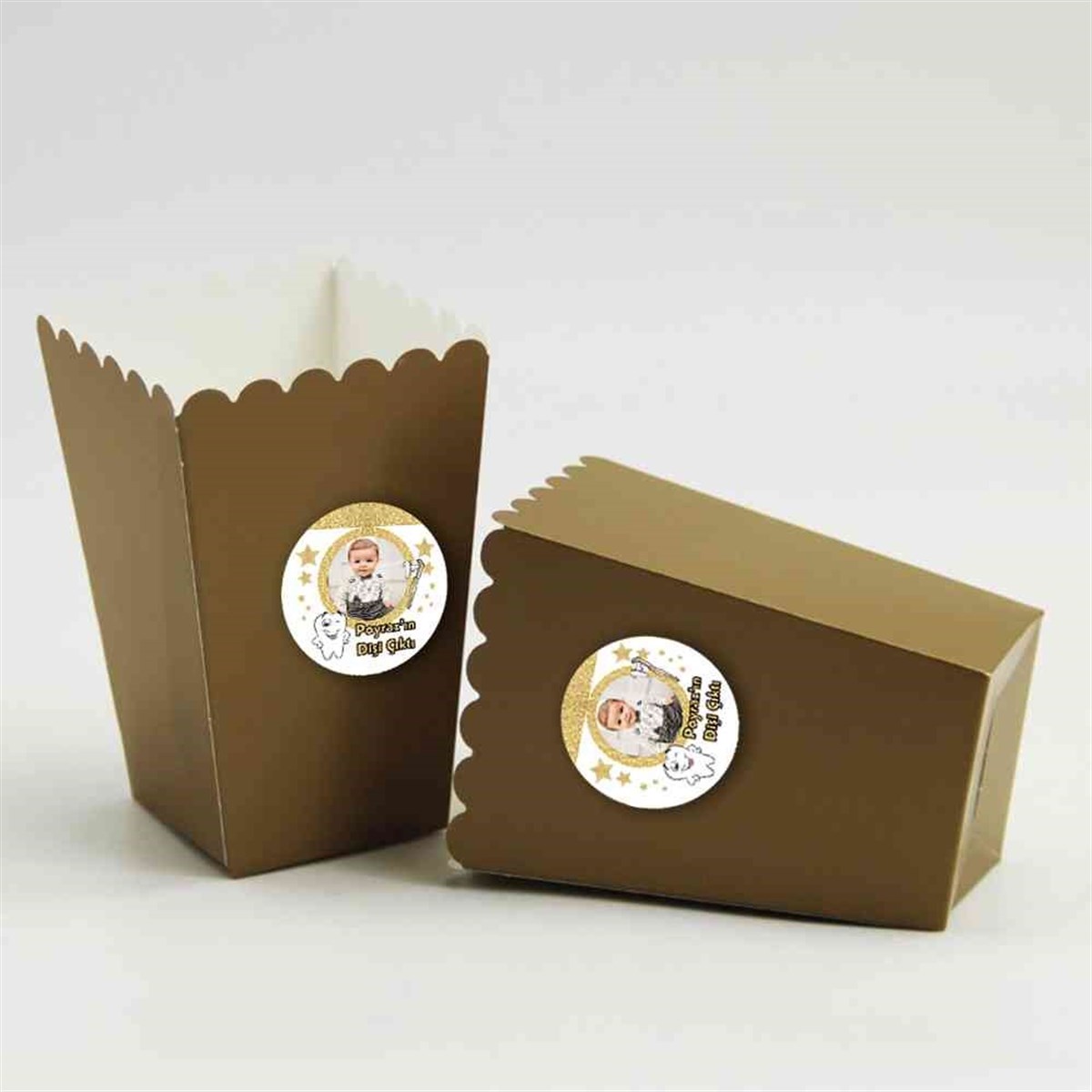 Diş Buğdayı Gold Yıldızlı Diş Popcorn Kutusu 10 Adet  