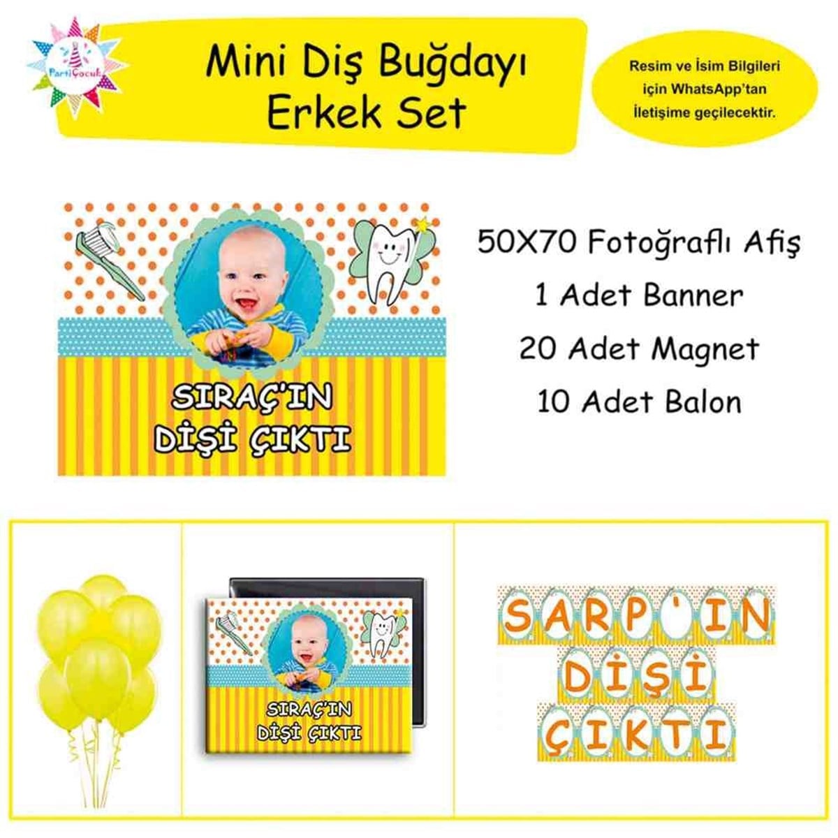 Diş Buğdayı Kavuniçi Diş Partisi Mini Set 