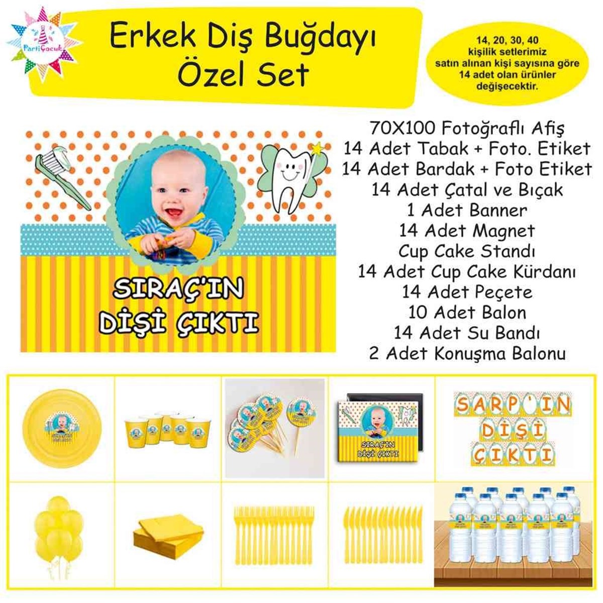 Diş Buğdayı Kavuniçi Diş Partisi Özel Set 