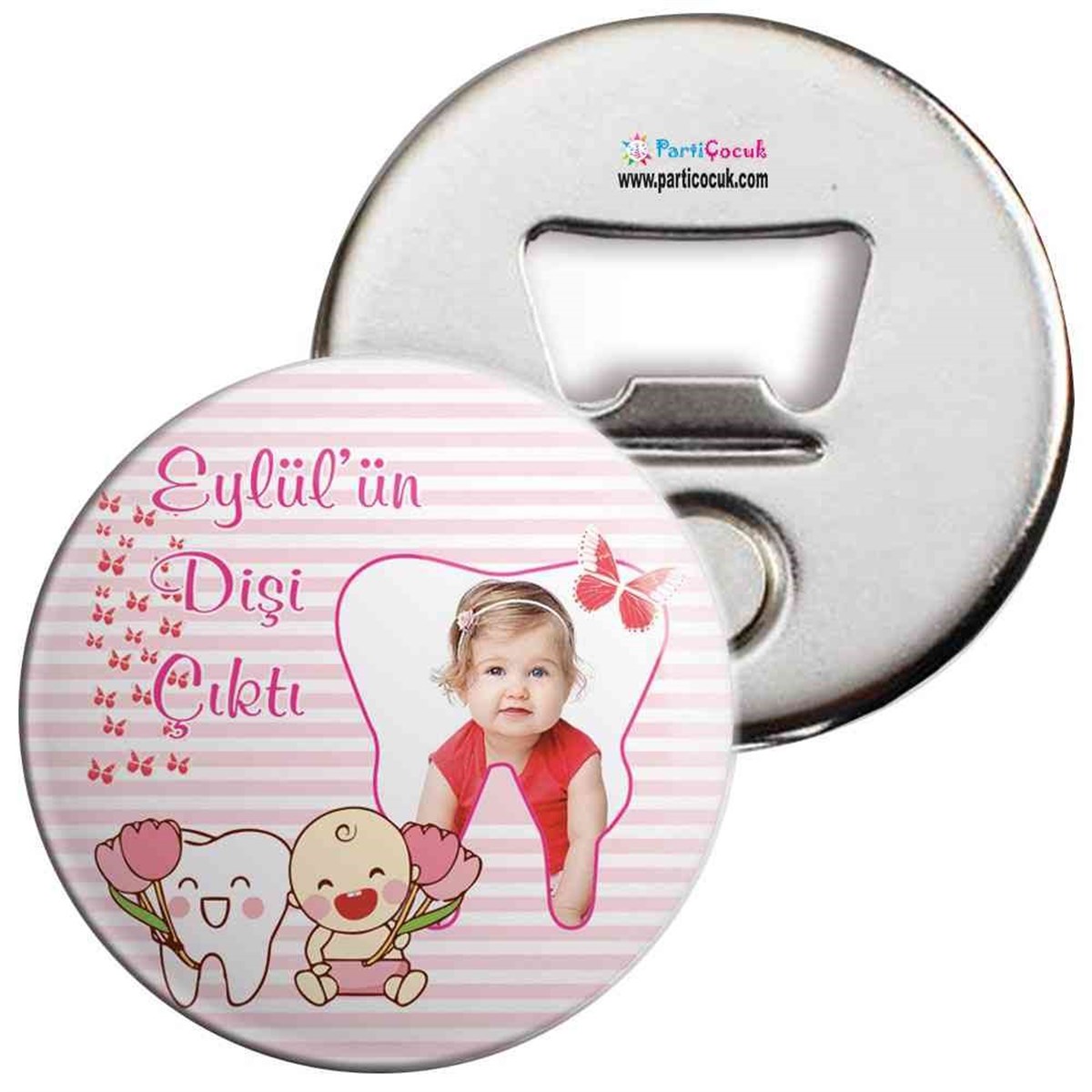 Diş Buğdayı Kırmızı Kelebekli Parti Seti Açacaklı Magnet 