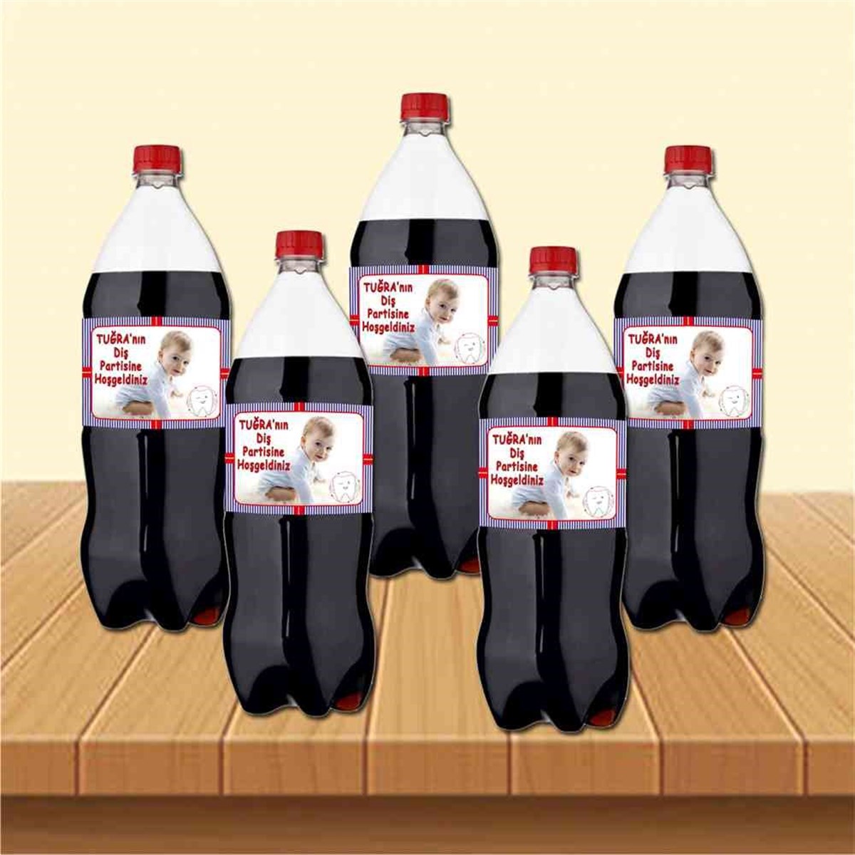 Diş Buğdayı Kırmızı Kelebekli Parti Seti Cola Şisesi Bandı 