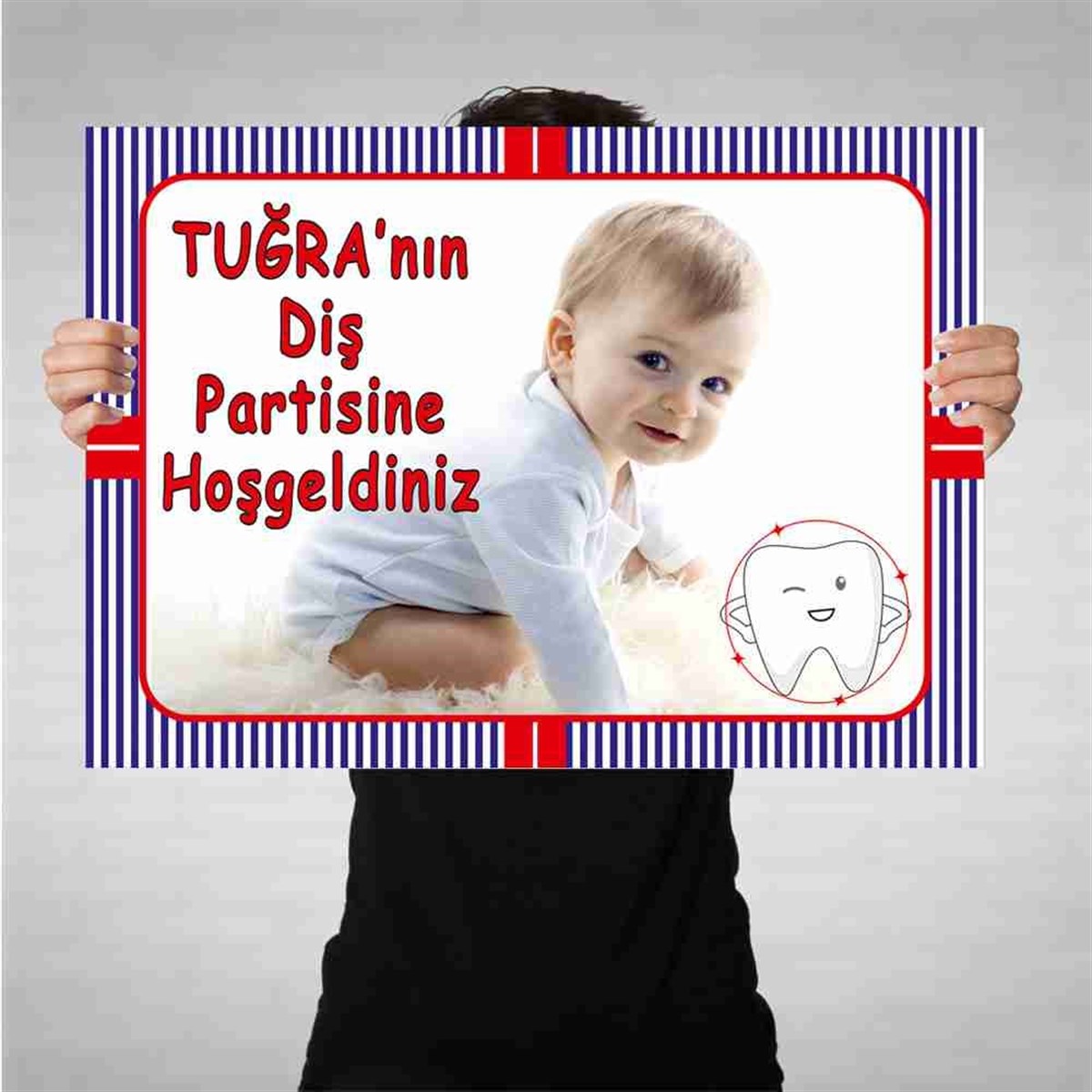 Diş Buğdayı Kırmızı Lacivert Bez Afiş 
