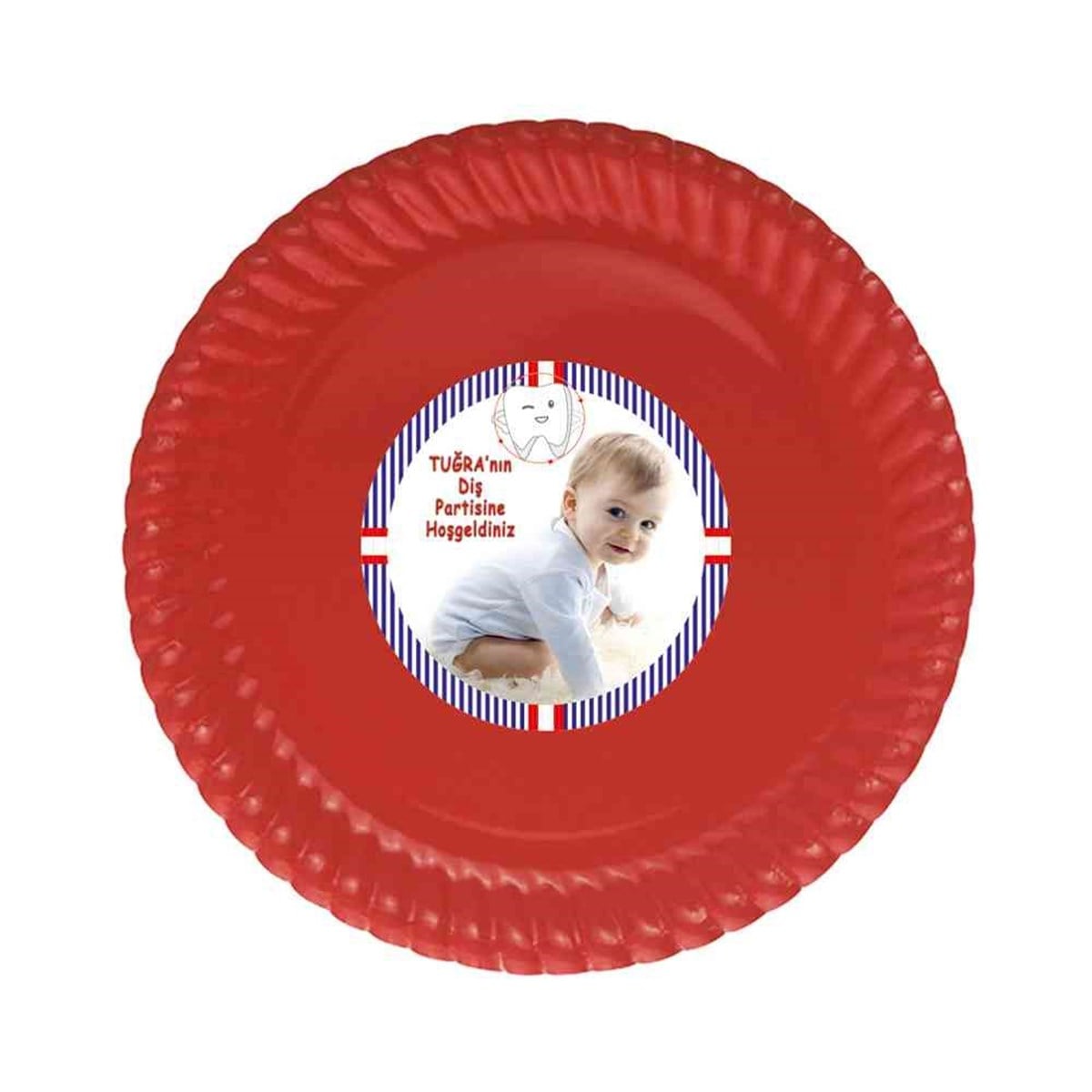 Diş Buğdayı Kırmızı Lacivert Etiketli Tabak 