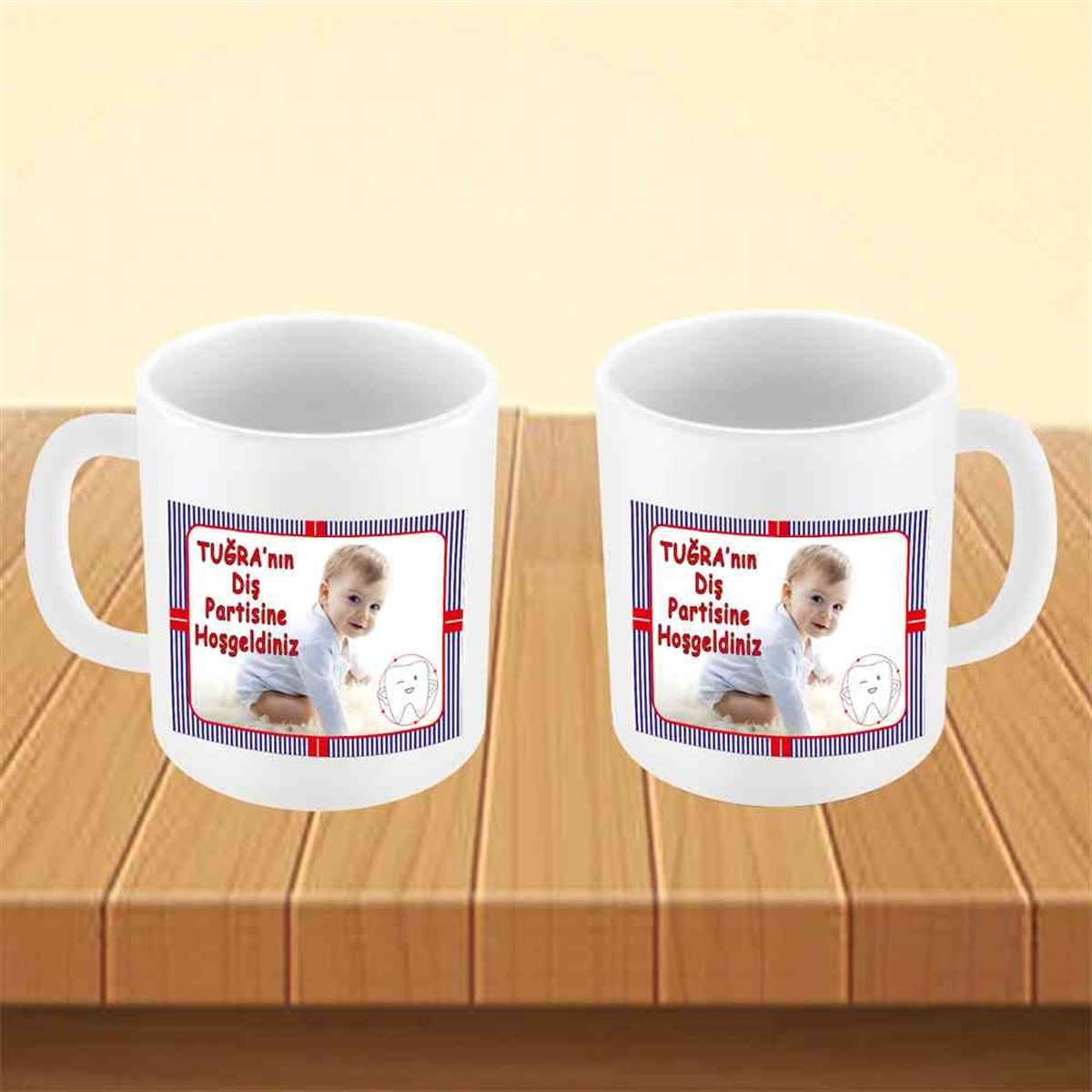 Diş Buğdayı Kırmızı Lacivert Kupa Bardak Mug  