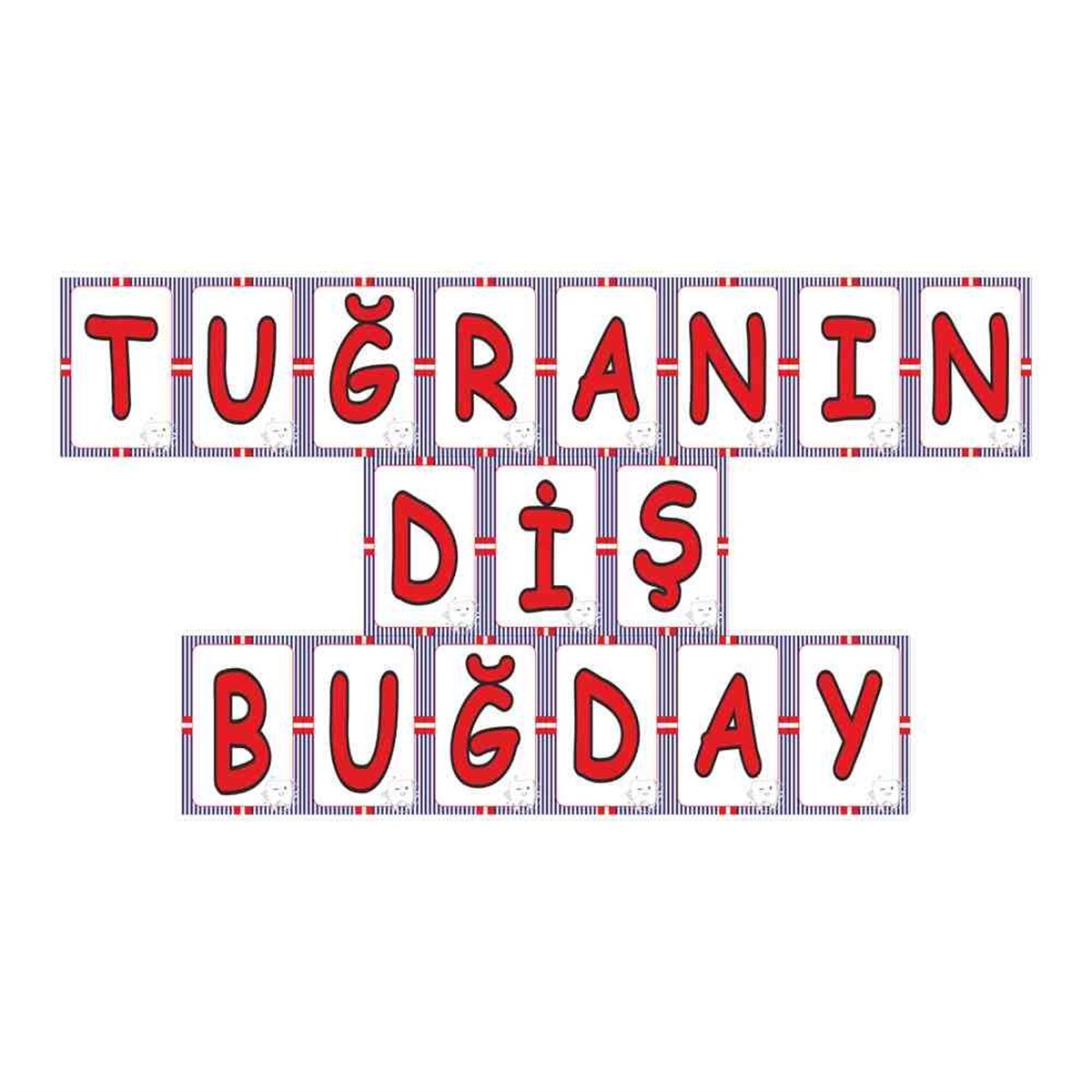 Diş Buğdayı Kırmızı Lacivert Parti Seti Harf Banner 