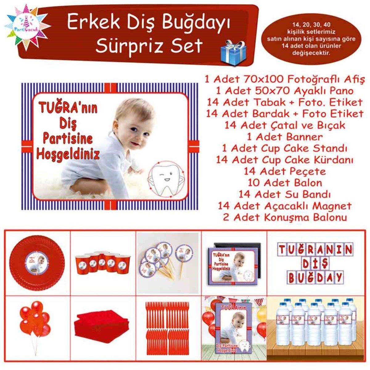 Diş Buğdayı Kırmızı Lacivert Süpriz Set 