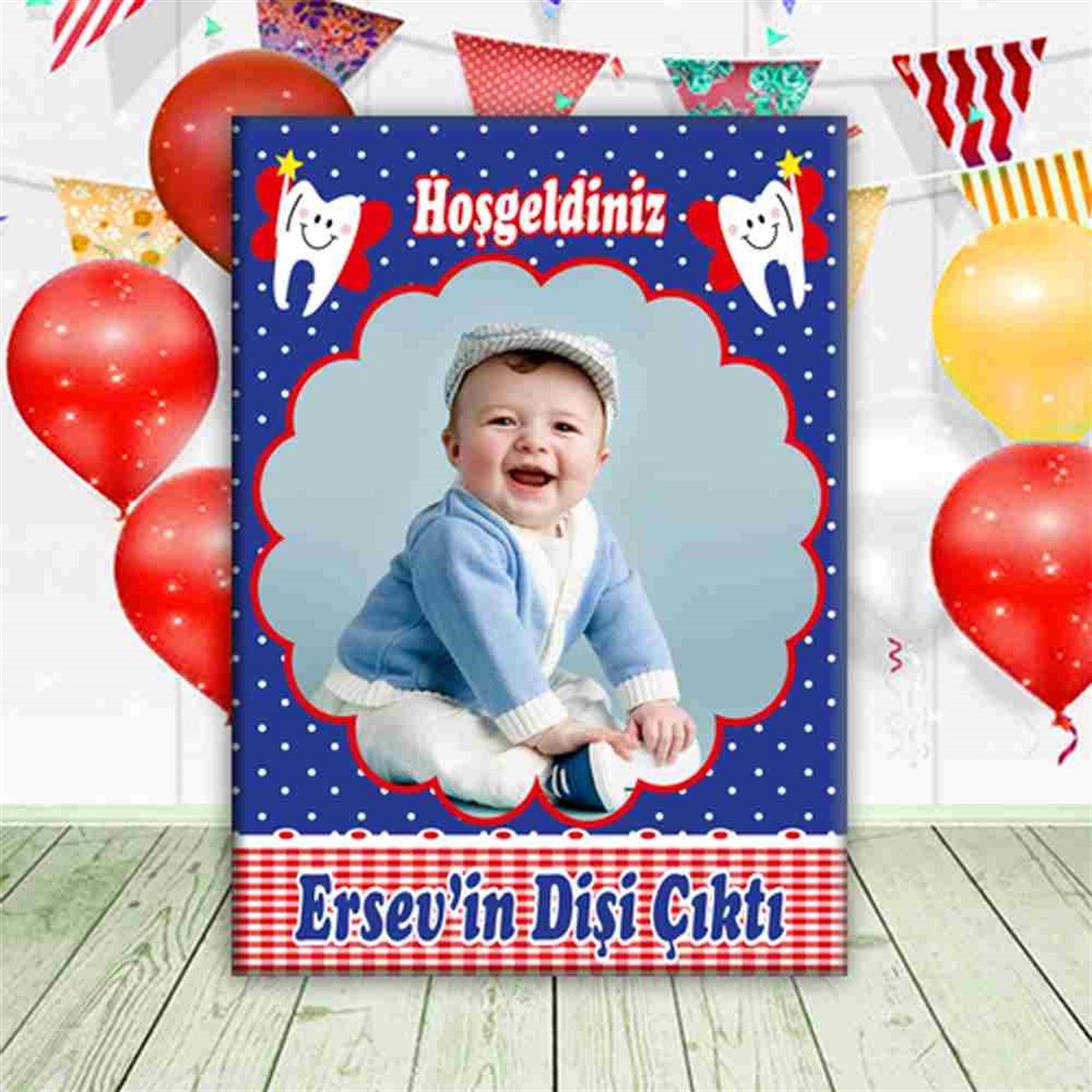 Diş Buğdayı Kırmızı Melekli Ayaklı Pano 