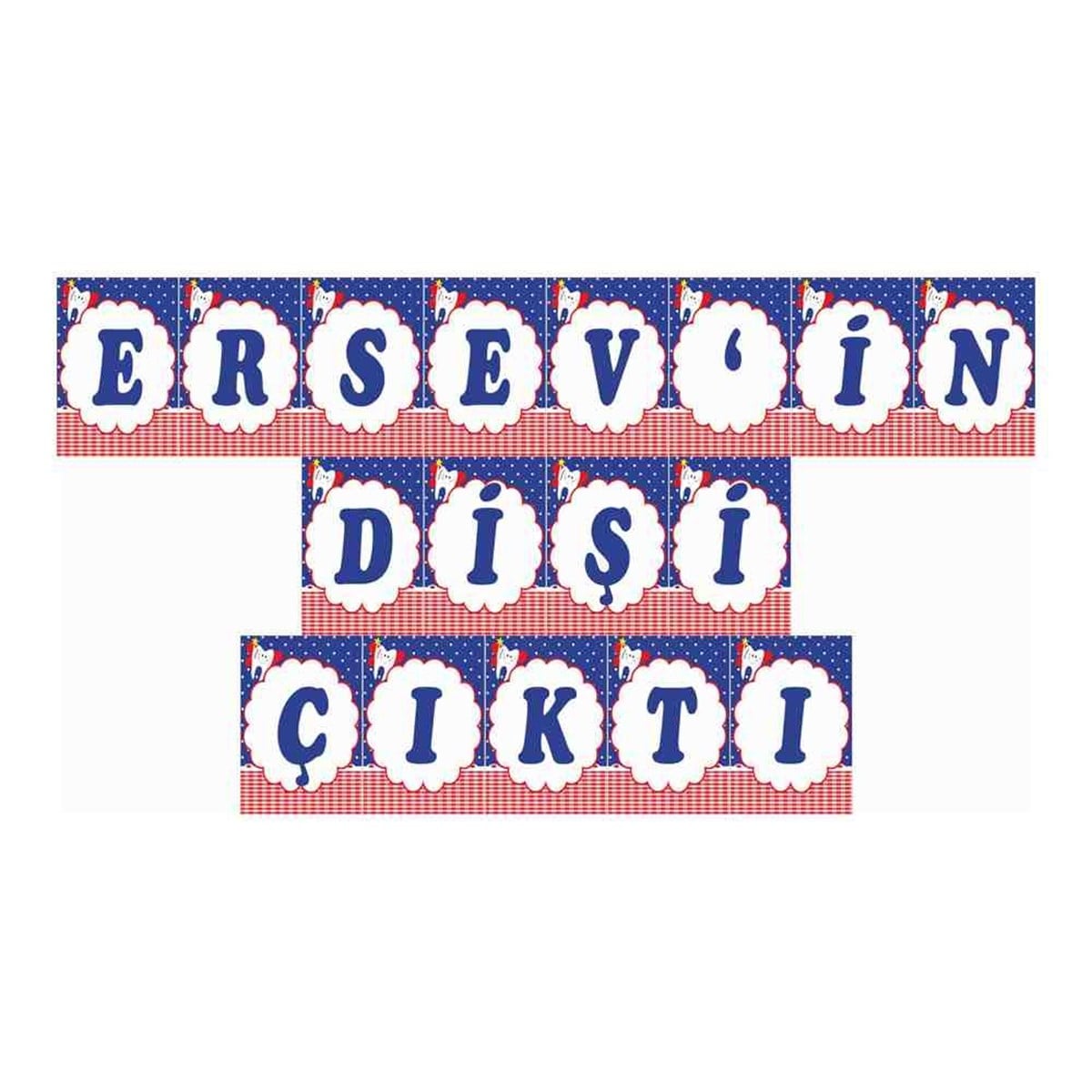 Diş Buğdayı Kırmızı Melekli Diş Konsept Seti Harf Banner 