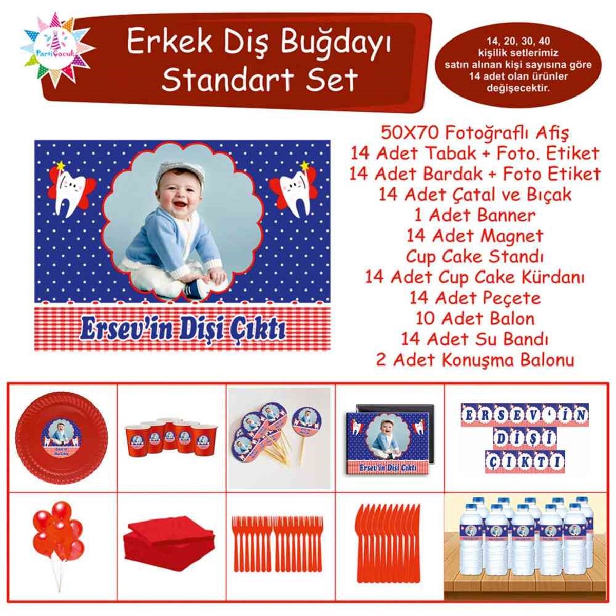 Diş Buğdayı Kırmızı Melekli Diş Standart Set 