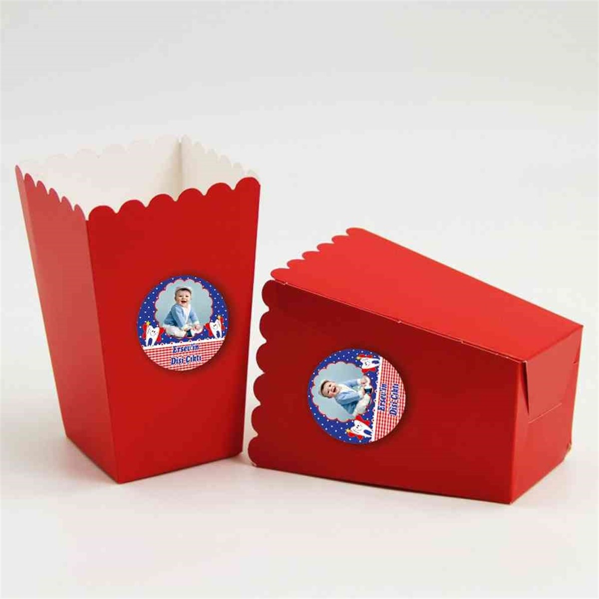 Diş Buğdayı Kırmızı Melekli Popcorn Kutusu 10 Adet  