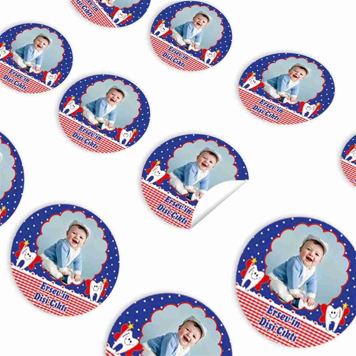 Diş Buğdayı Kırmızı Melekli Sticker 30 Adet 