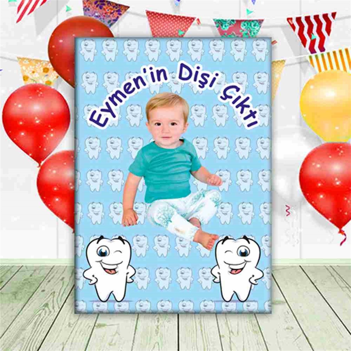 Diş Buğdayı Kırmızı Şapkalı ve Güllü Ayaklı Pano 