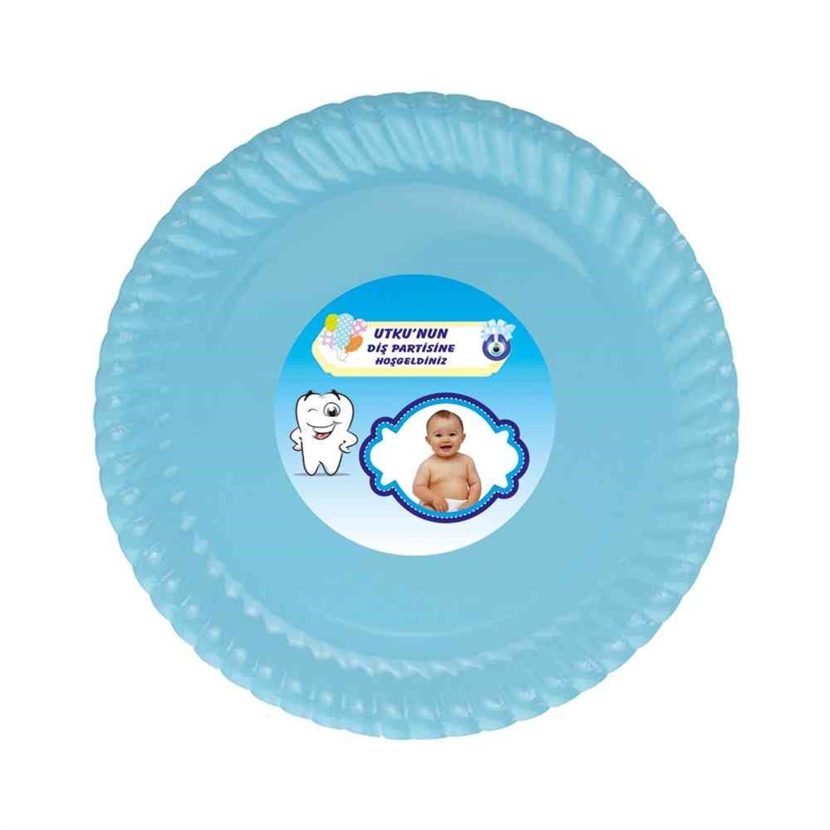 Diş Buğdayı Komik Mavi Etiketli Tabak 