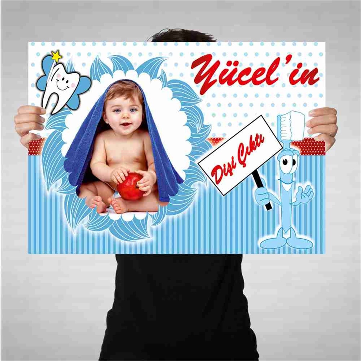 Diş Buğdayı Levhalı Diş Fırçalı Bez Afiş 