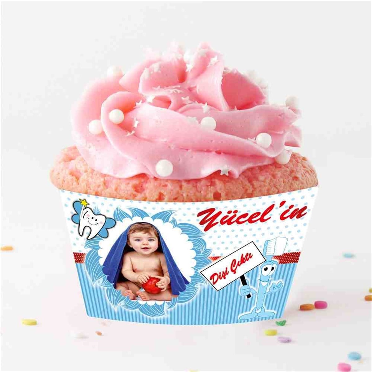 Diş Buğdayı Levhalı Diş Fırçalı Cupcake Sargısı 