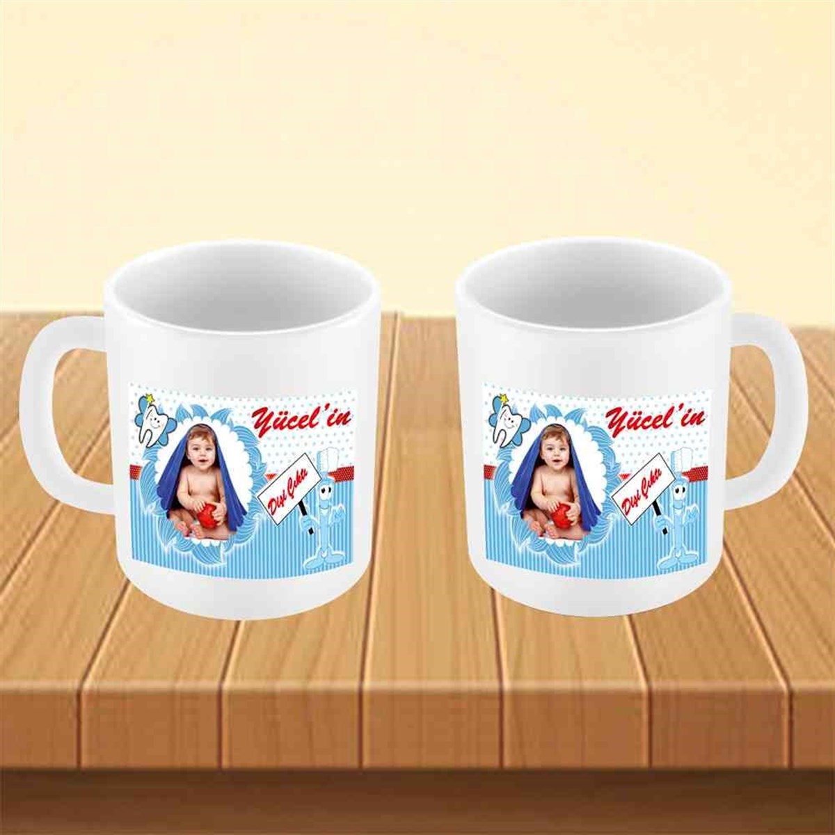 Diş Buğdayı Levhalı Diş Fırçalı Kupa Bardak Mug  