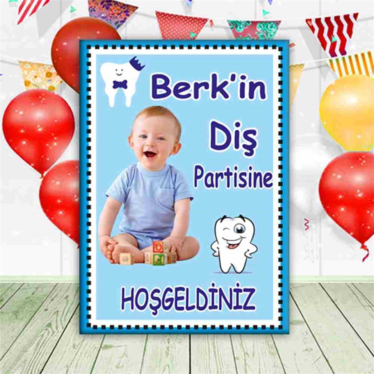 Diş Buğdayı Mavi Taçlı Diş Ayaklı Pano 