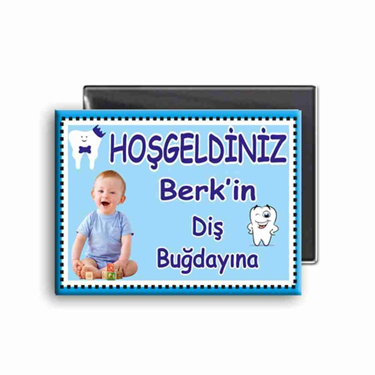 Diş Buğdayı Mavi Taçlı Diş Buzdolabı Magneti 