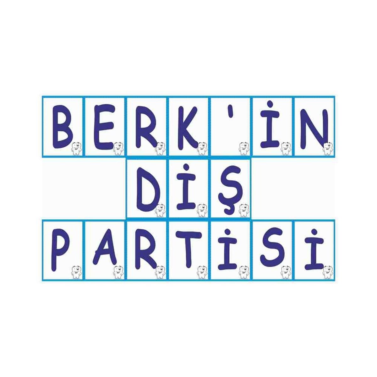Diş Buğdayı Mavi Taçlı Diş Konsepti Harf Banner 
