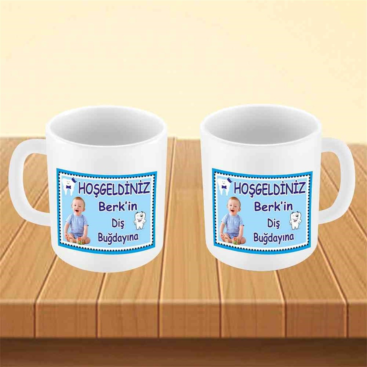 Diş Buğdayı Mavi Taçlı Diş Kupa Bardak Mug  