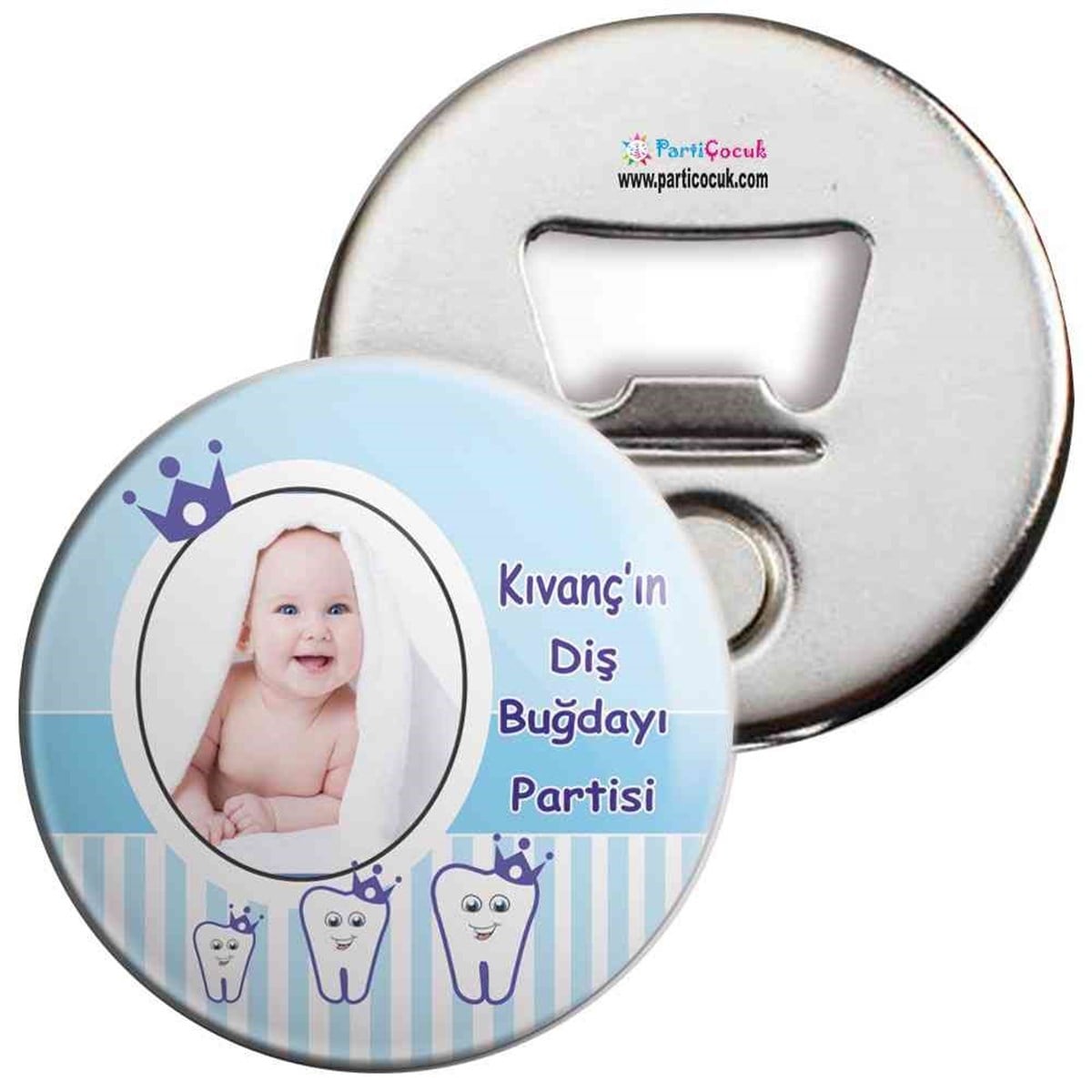 Diş Buğdayı Mavi Taçlı Konsept Açacaklı Magnet 