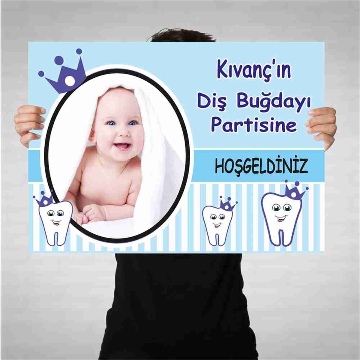 Diş Buğdayı Mavi Taçlı Konsept Bez Afiş 