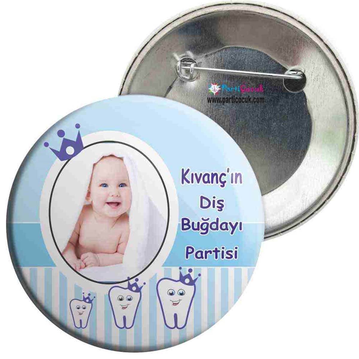 Diş Buğdayı Mavi Taçlı Konsept İğneli Rozet 