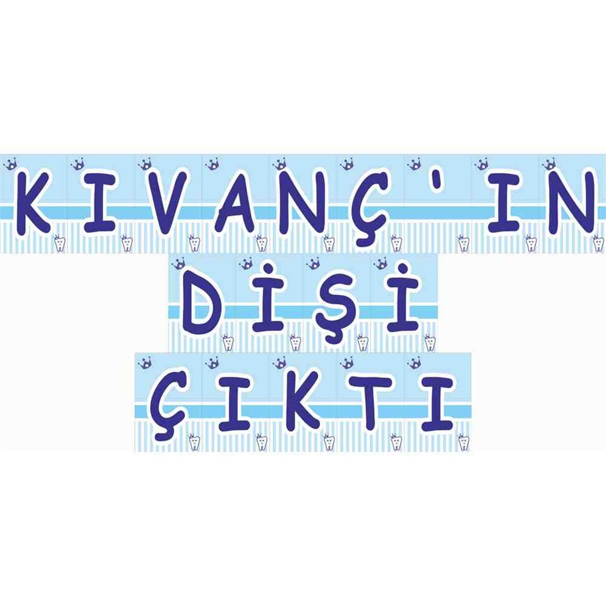 Diş Buğdayı Mavi Taçlı Konsept Seti Harf Banner 