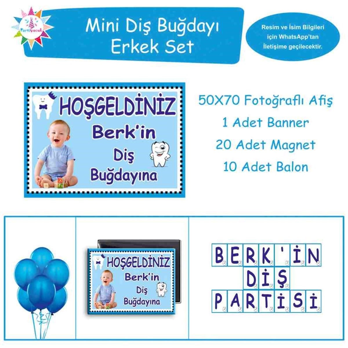 Diş Buğdayı Mavi Taçlı Mini Set 