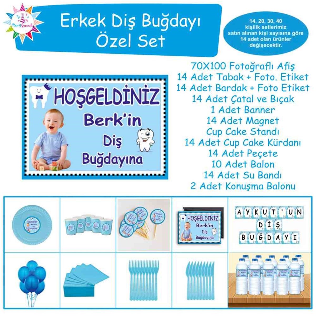 Diş Buğdayı Mavi Taçlı Özel Set 