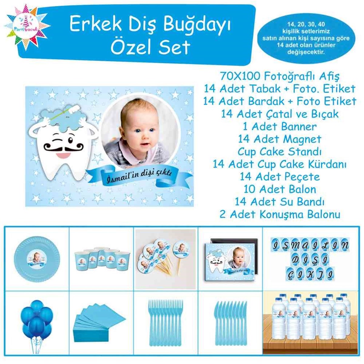 Diş Buğdayı Mavi Yıldızlı Özel Set 