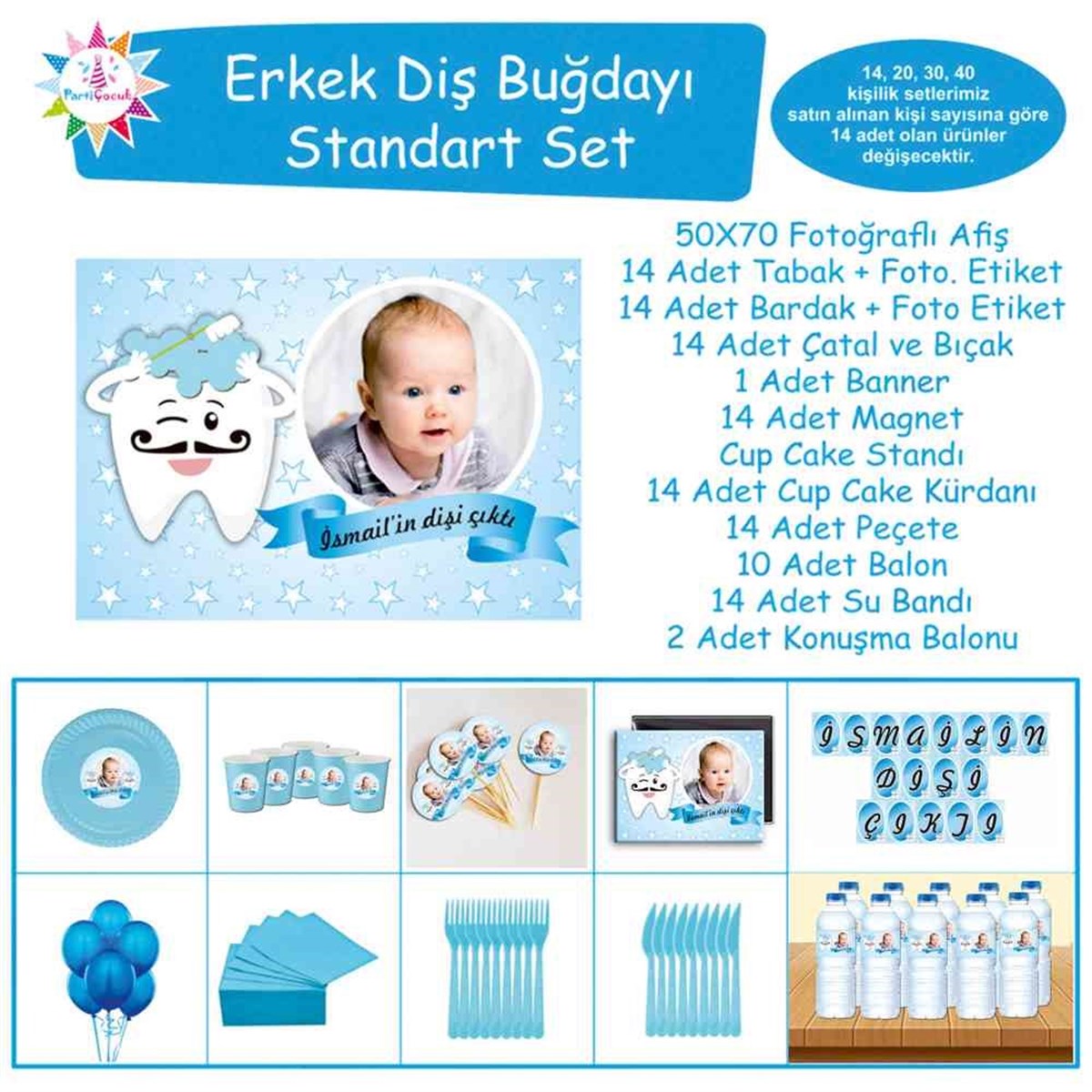 Diş Buğdayı Mavi Yıldızlı Standart Set 