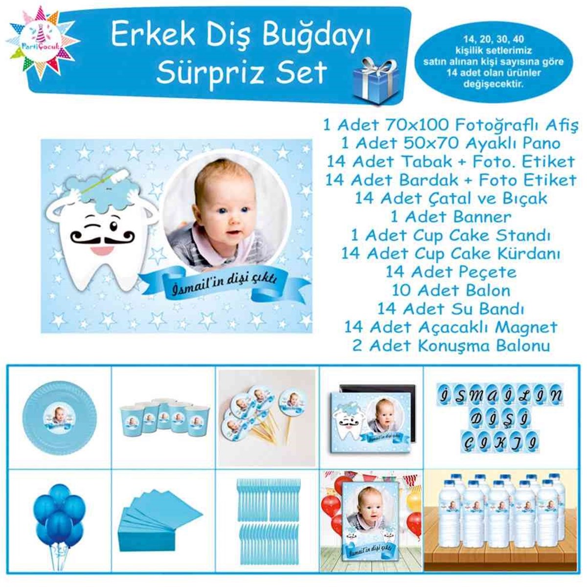 Diş Buğdayı Mavi Yıldızlı Süpriz Set 